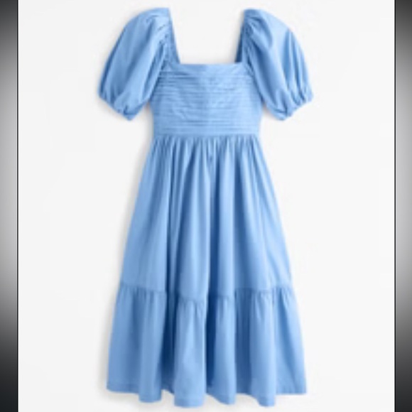 Abercrombie & Fitch Dresses & Skirts - A&F Emerson Poplin Puff Sleeve Midi Dress
